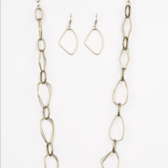 Attitude Adjustment - Brass Necklace and Earrings - Picture 2 of 2